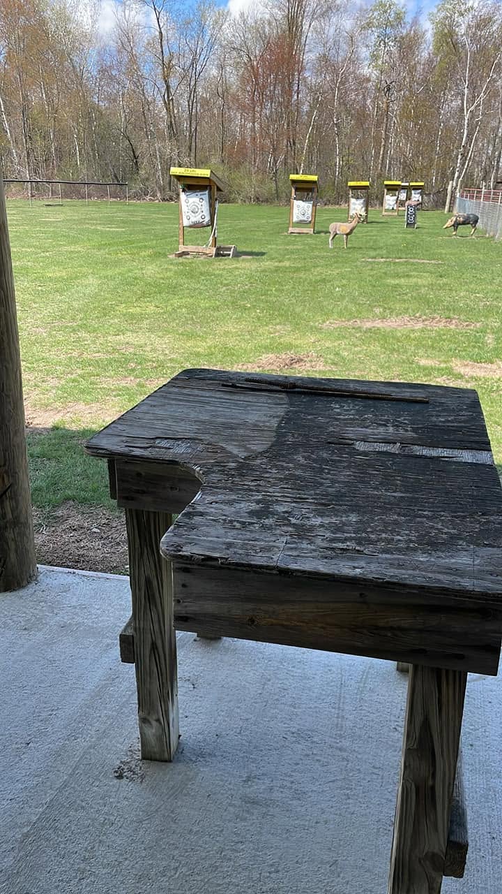 Archery course with target frames and 3D deer targets