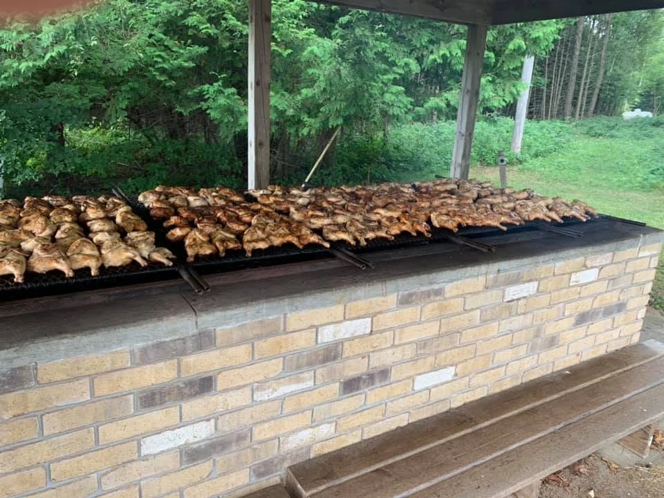 Club fundraiser dinner on the outdoor grill