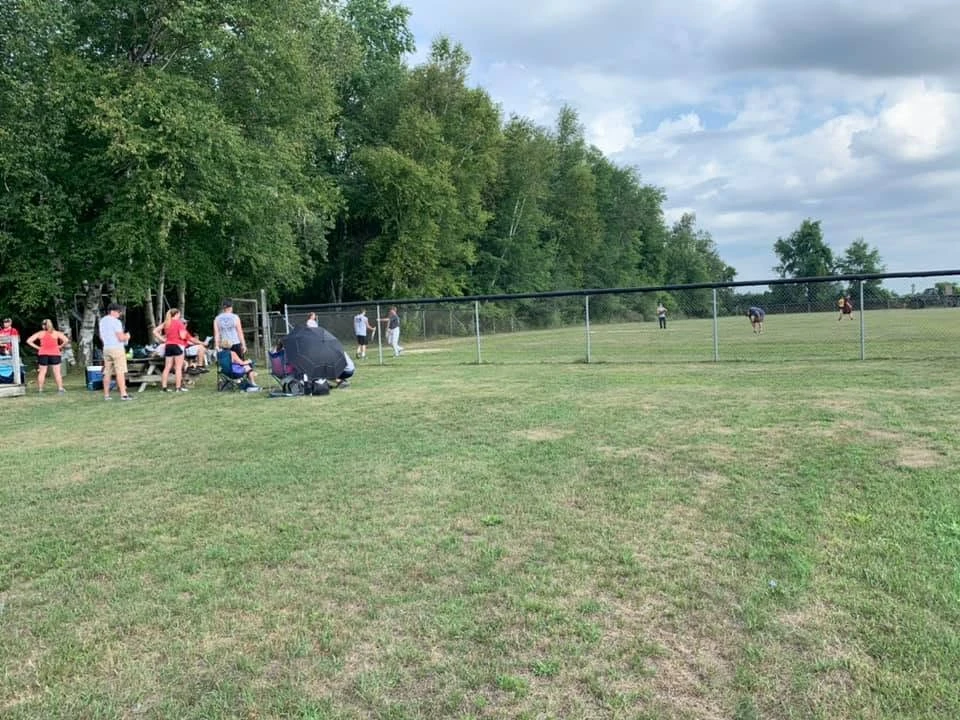 Members gathered at the ball field