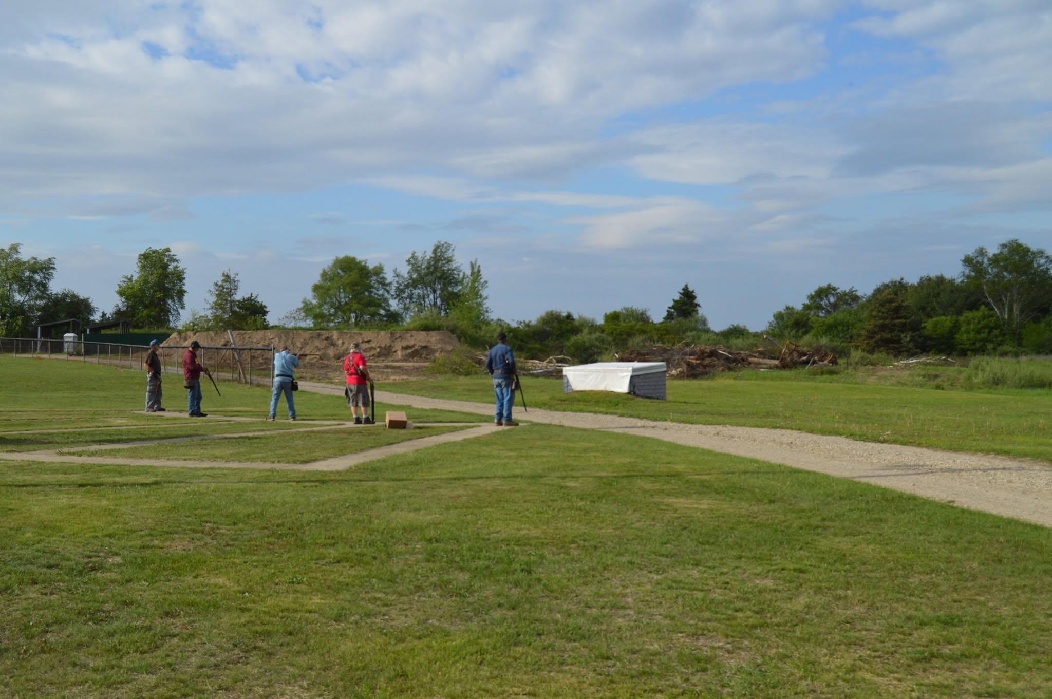 Members on the trap shooting line