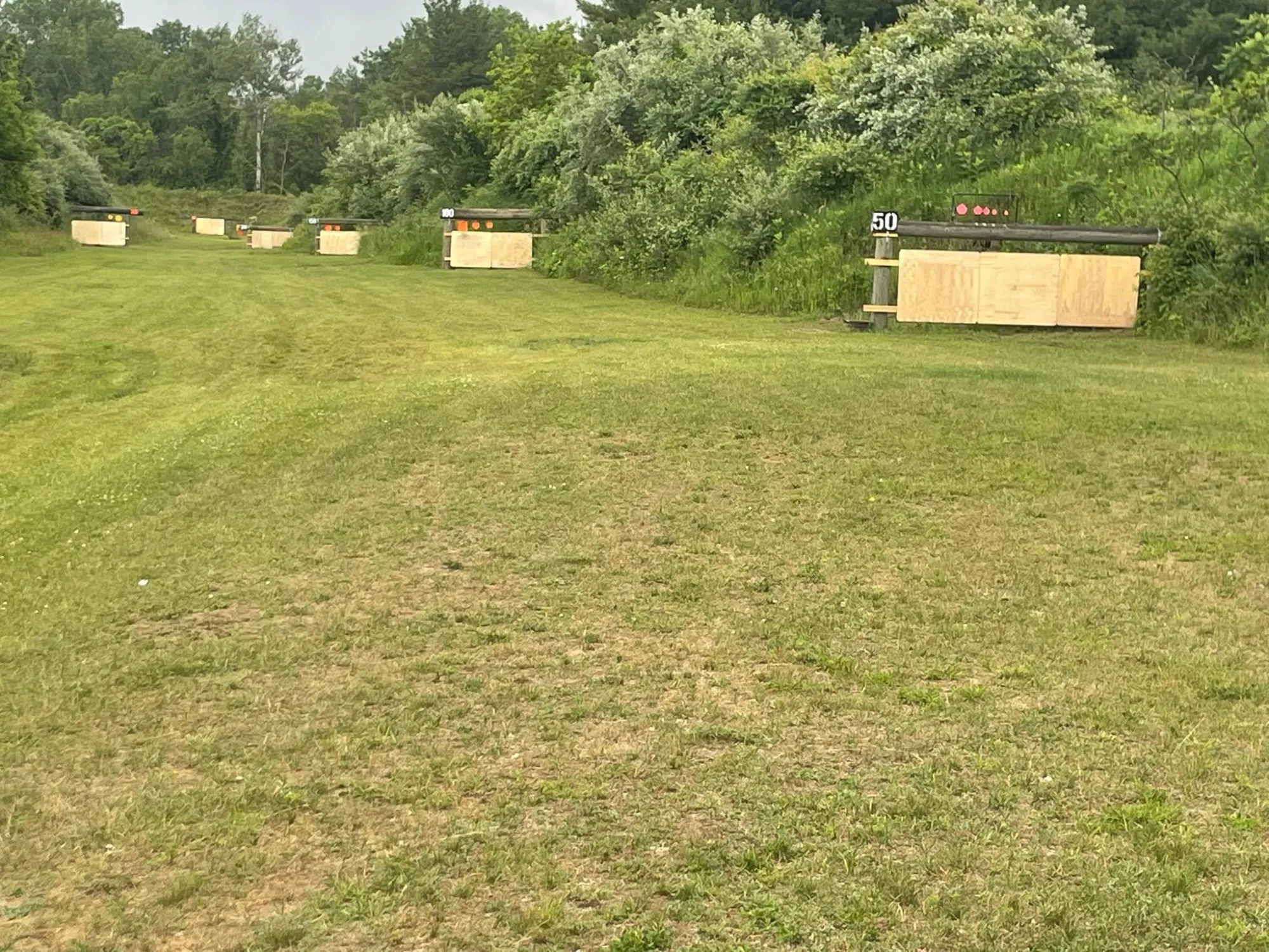 Rifle range backstops at 50-200 yards